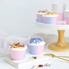 Set 50 cốc cupcake (HỒNG PHA TÍM - TRẮNG) kt 4x5x7cm.