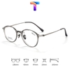 [Nhiều màu] Gọng mắt kính tròn nam nữ mạ Titanium 9108