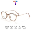 [Nhiều màu] Gọng mắt kính tròn nam nữ mạ Titanium 9108