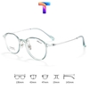 [Nhiều màu] Gọng mắt kính tròn nam nữ mạ Titanium 9108