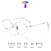 [Nhiều màu] Gọng mắt kính tròn nam nữ mạ Titanium 9108