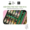 Hộp ống trà thủy tinh 10 vị: Trà hoa thảo mộc (Lục Lam) - 150g