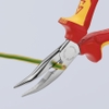 Kìm Nhọn Knipex 25 26 160 Đầu Cong 40° Lưỡi Cắt 61 HRC, Dài 160mm Cách Điện 1000 Volt