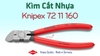 Kìm Cắt Nhựa KNIPEX 72 11 160 – Cắt Sát (Flush Cut) 45°, Lò Xo Mở, Dài 160mm
