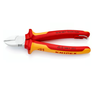 Kìm Cắt Mũi Thon Knipex 70 06 180 T BK - Dài 180mm - Cách điện 1000 Volt - Có móc treo an toàn