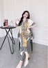 Pijama QDTN lụa latin Sọc đen vàng