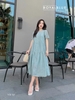 Đầm thiết kế trẻ trung xinh yêu, màu xanh ngọc, chất vải tơ cao cấp