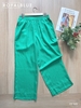 Quần suông ống rộng phong cách dễ thương, linen xanh
