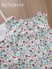 Lửng cổ bèo cotton xinh, hoa sắc màu