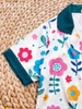 Lửng pijama latin hoa xanh hồng