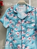 Bộ dài pijama mango, xanh trời