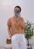 Áo sơ mi tay ngắn nâu trơn