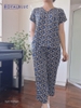 Ngố cổ V xanh biển hoa