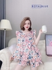 Bộ đùi mặc nhà nơ trắng họa tiết