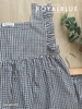 Đùi cánh tiên cổ vuông kate mềm, karo đen