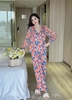 Bộ dài lụa phối tiểu thư cam lá xanh