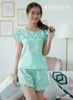 Đùi tay phồng cotton xinh, xanh bi