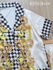 Pijama QDTN lụa latin Sọc đen vàng