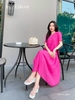 Đầm thiết kế trẻ trung xinh yêu, màu hồng đậm, chất vải tơ cao cấp