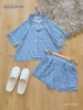Đùi pijama trắng hoa xanh