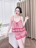 Bộ đùi 2 dây phối ren latin xinh, đỏ trắng