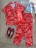 Bộ dài pijama mango, đỏ hoa