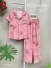 Bộ dài pijama mango, hồng hoa