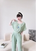 Ngố đũi thêu họa mi màu xanh lợt xinh xắn