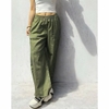 Quần suông linen ống rộng kiểu basic