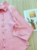 Sơ mi tay dài linen tưng hồng