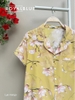 Bộ dài pijama mango, vàng hoa
