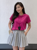 Áo thun cotton 4 chiều, hồng đậm