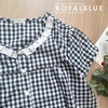 Bộ đùi kate cổ ren xinh, karo xanh đen