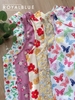 Lửng cổ bèo cotton xinh, hoa đỏ vàng