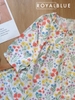 Dài tay lỡ cotton xinh, hoa đỏ xanh