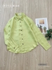 Sơ mi tay dài linen tưng xanh cốm