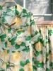 Dài pijama mango, hoa vàng lá xanh