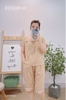 Lửng cổ vuông phối ren vàng hoa