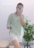 Áo sơ mi kiểu tay dài xanh rêu