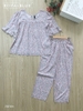 Ngố pijama tôn hoa xám hồng