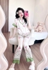 Pijama QDTN lụa latin bướm hồng hoa