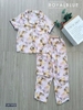 Ngố pijama mango hoa văn tím