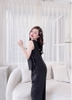 Bộ ngố lđũi thêu hoa đen