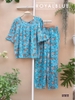 Bộ ngố tay lỡ chất tôn mát, xanh hoa cam