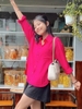 Áo sơ mi kiểu tay dài màu đỏ