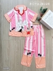 Pijama QDTN lụa latin hồng hoa sắc màu