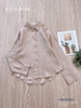 Sơ mi tay dài linen tưng nâu sữa
