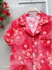 Bộ dài pijama mango, đỏ hoa