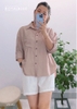 Áo sơ mi kiểu tay dài màu nâu