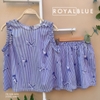 Đùi sát tay kate mềm, sọc xanh